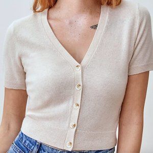 VINTAGE J. Crew White Cropped Cashmere Sweater